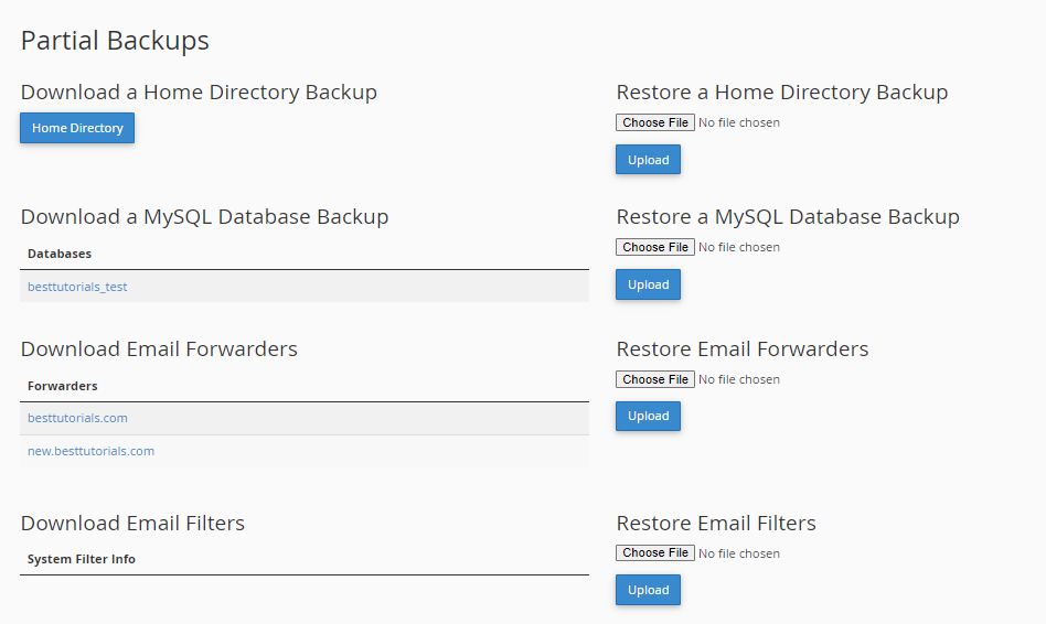 Backup – cPanel