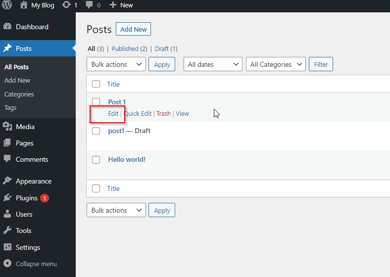 WordPost – Edit Post