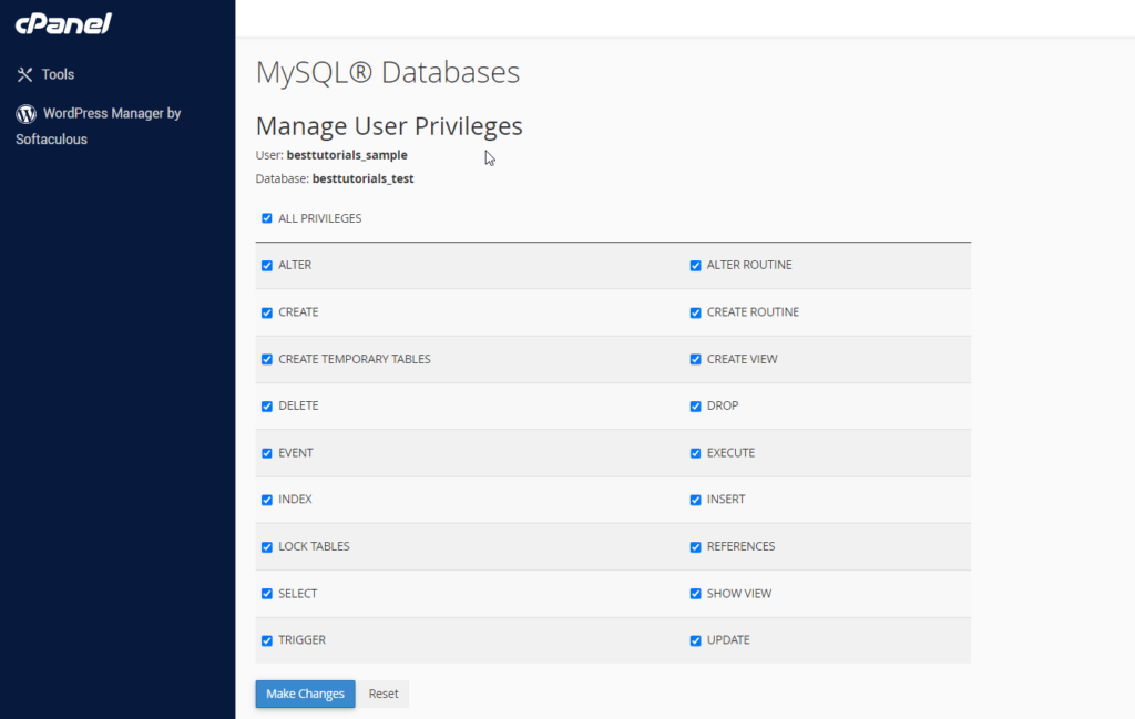 My SQL Databases – cPanel