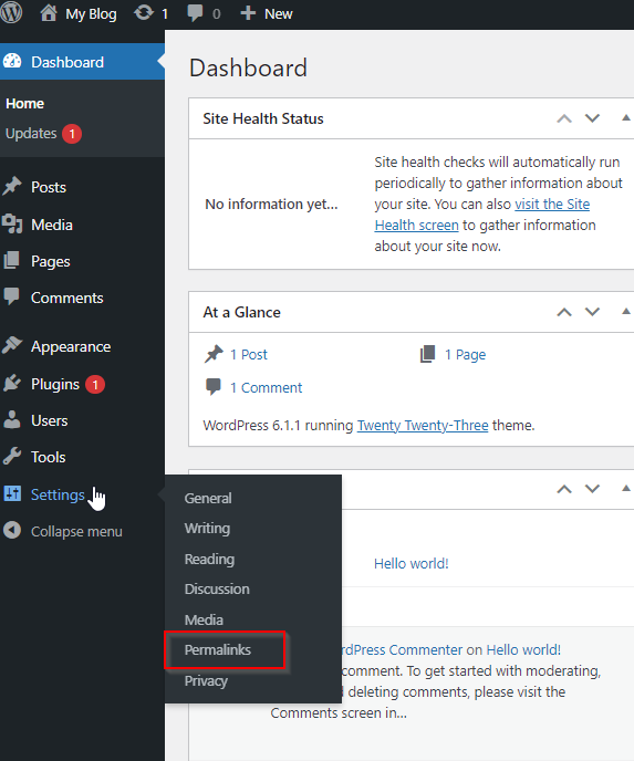 WordPress -Permalink Setting