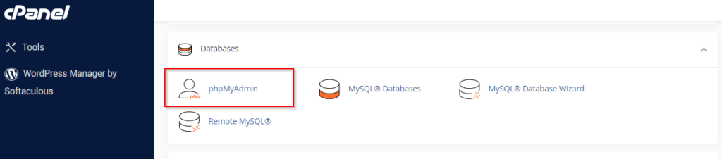 phpMyAdmin – cPanel