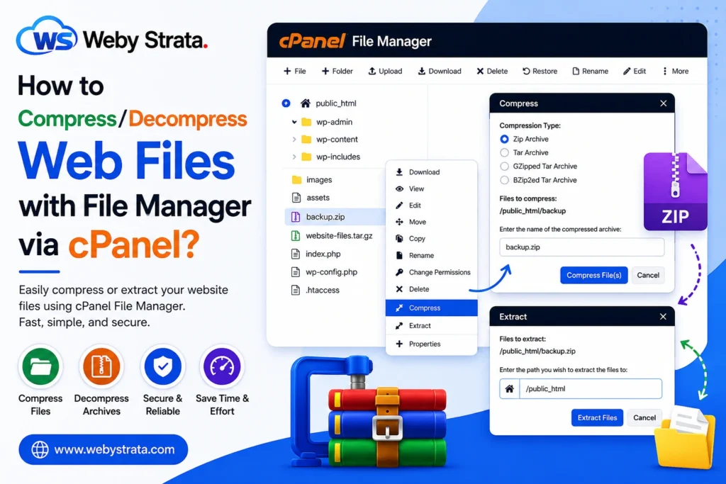 How to Compress And Extract Web Files Using File Manager in cPanel