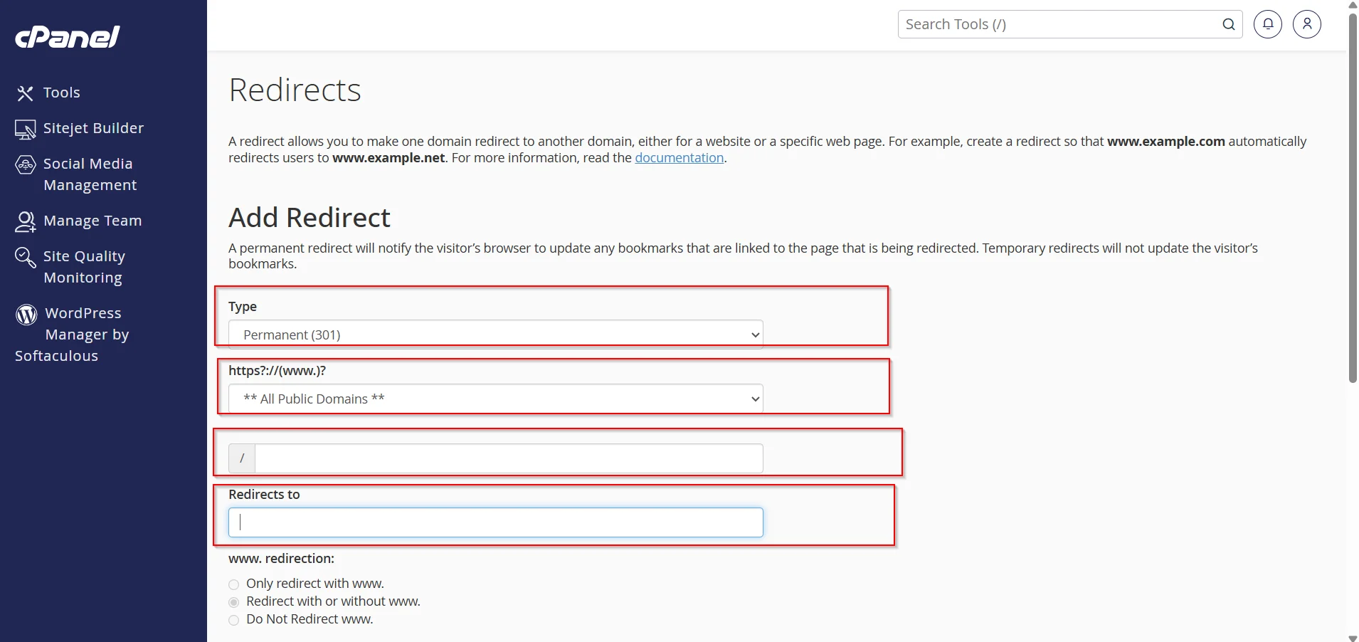 How to Create a URL Redirect from cPanel