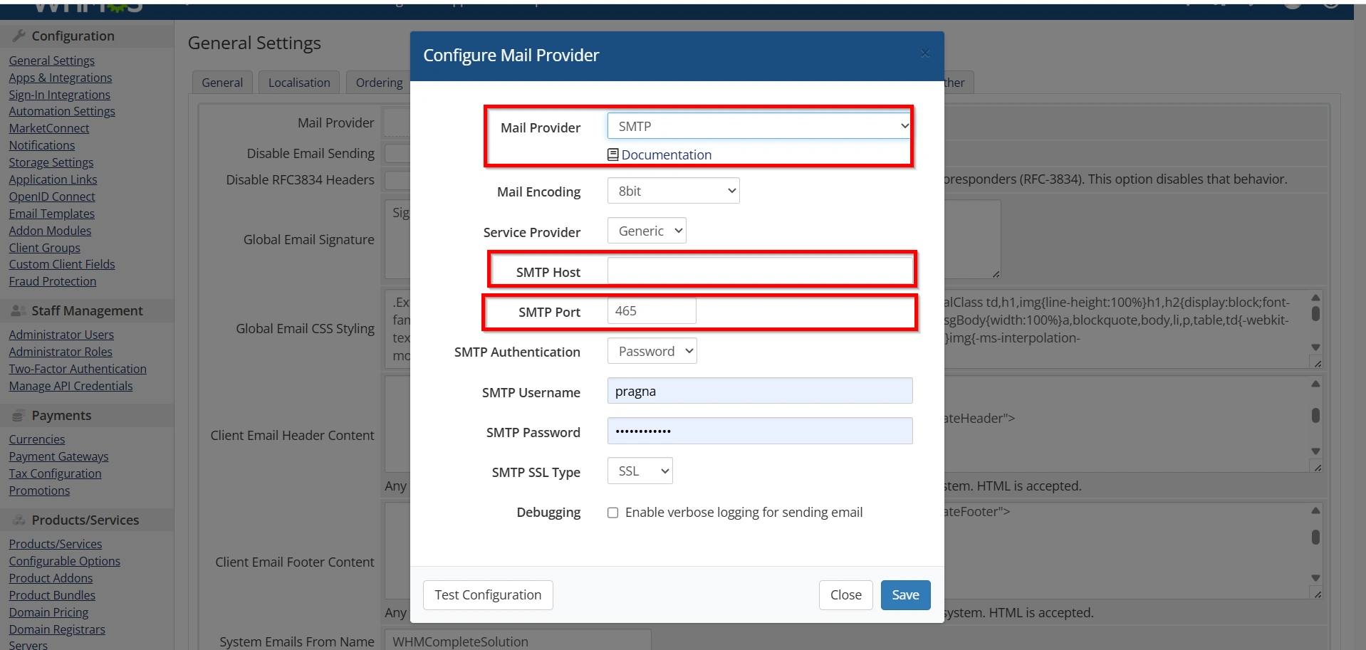 smtp-email-configuration-in-whmcs