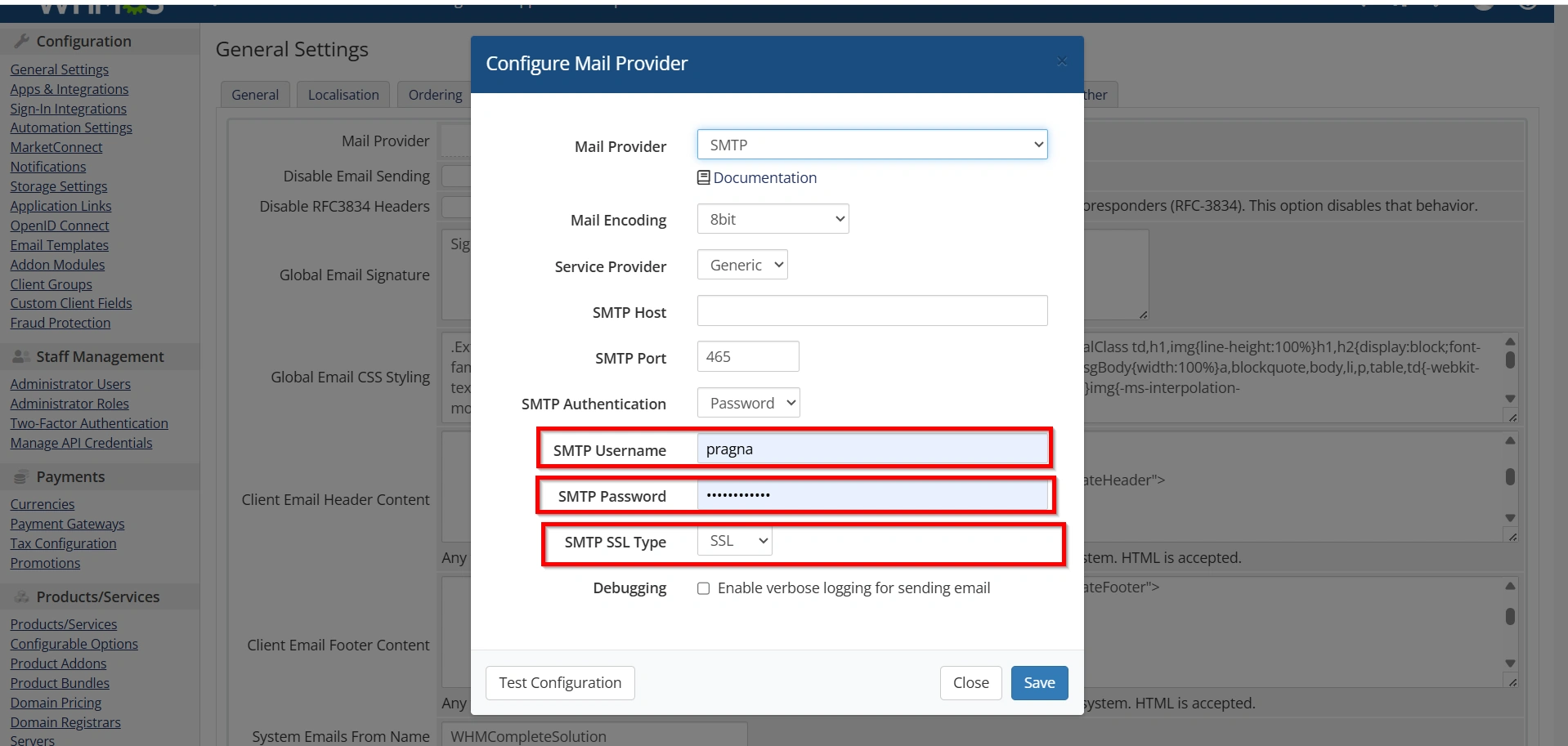 smtp-email-configuration-in-whmcs