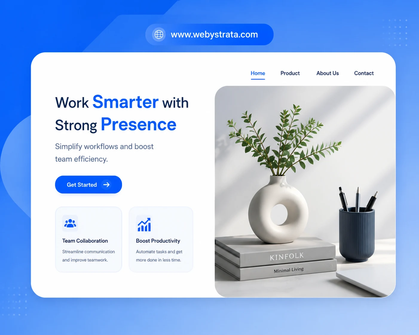 WebyStrata professional website and online brand interface