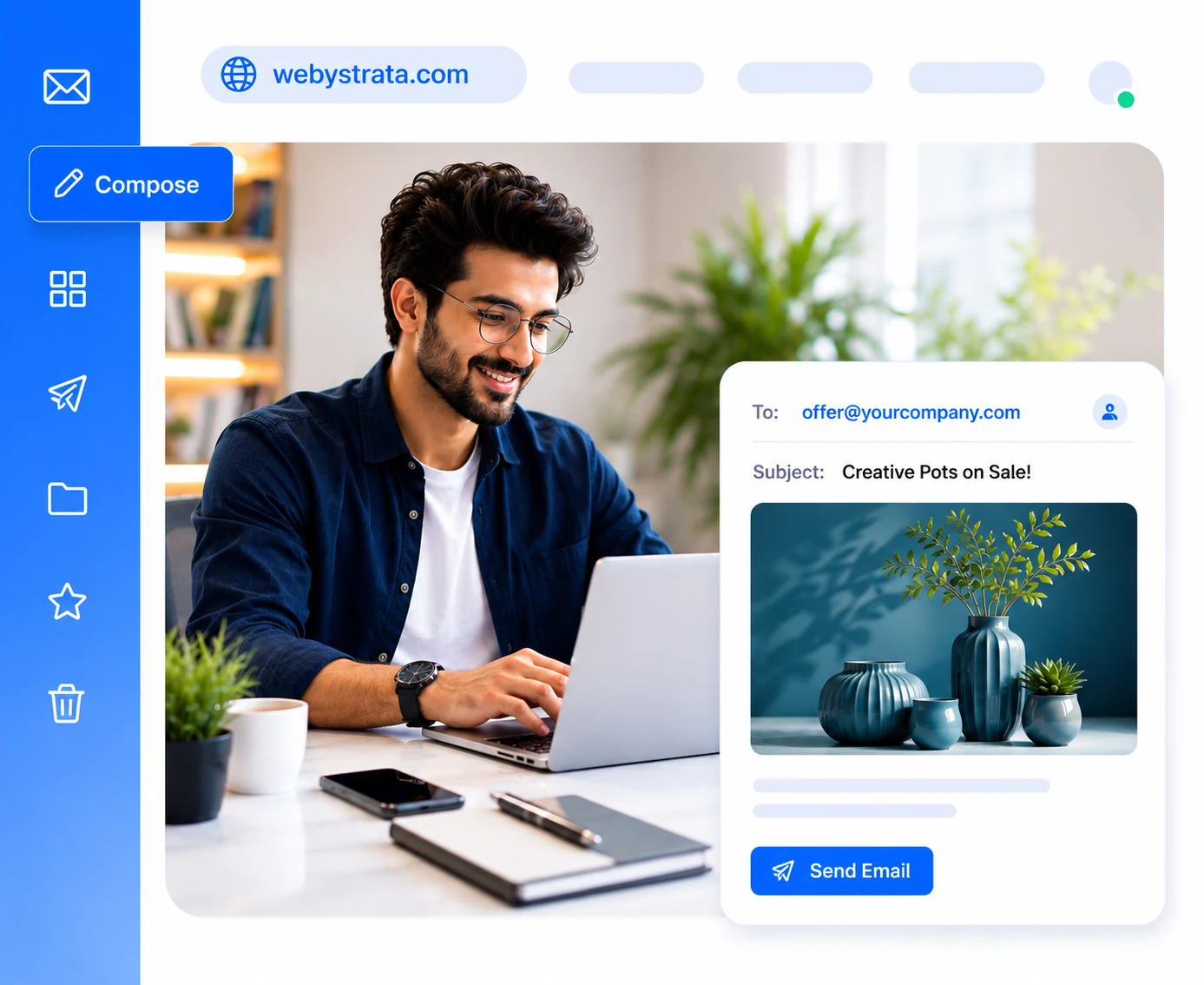 WebyStrata cPanel hosting email and account management interface